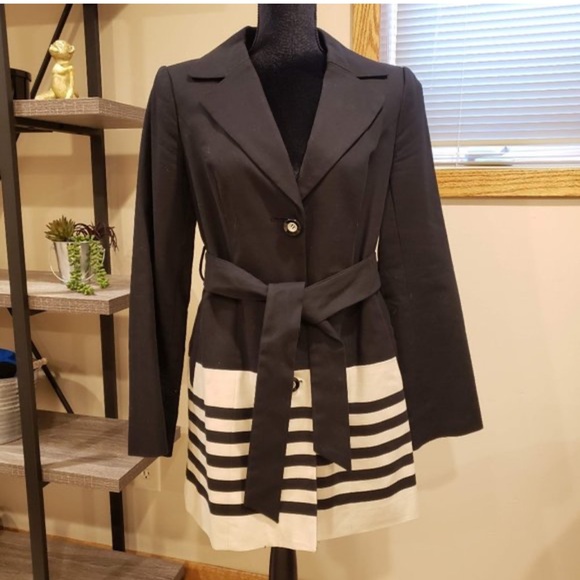The Limited Jackets & Blazers - ~The Limited Black & Cream Trench/Rain Coat  Size XS